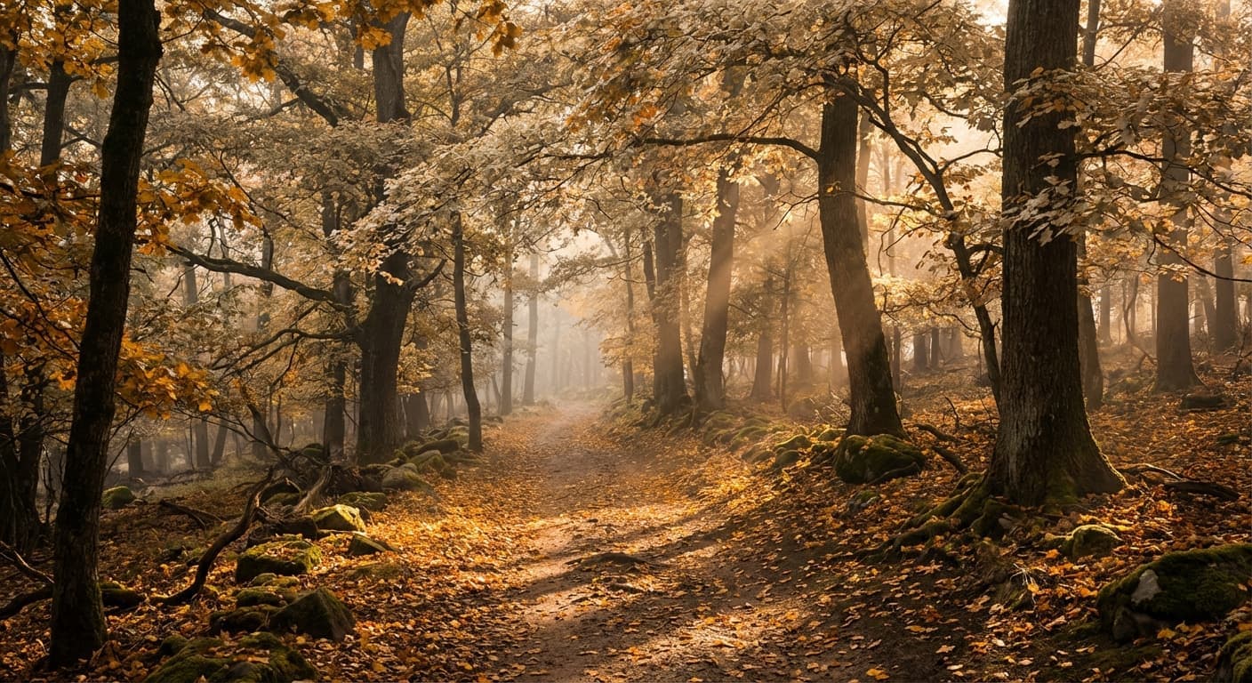Peaceful forest path symbolizing the journey of personal growth and healing